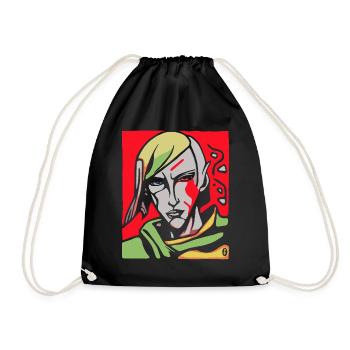Ein abstrakter Cartoon Kunst Anime Anti Held - Turnbeutel - Schwarz - Vorne
