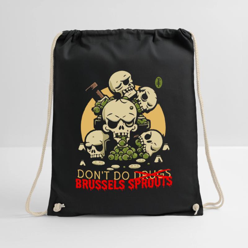 Disgusting Vegetable Skulls: Avoid Brussels Sprouts Drawstring Bag