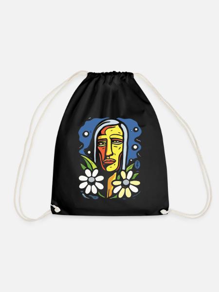 Style d’art moderne : Fleurs colorées Amérindiens - Sac de sport léger - noir