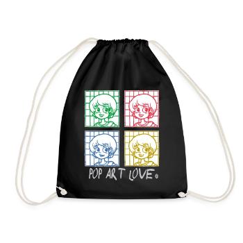 Cartoon Anime Meets Pop Art Love - Drawstring Bag - black - Front