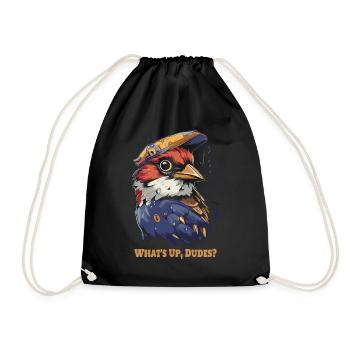 Oiseau cool avec style : Quoi de neuf, les gars ? - Sac de sport léger - noir - Devant