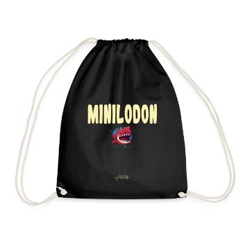 Minilodon: The tiny monster Megalodon Shark - Drawstring Bag - black - Front