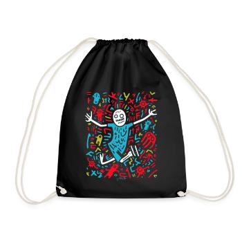 Pop Art Cartoon Abundance - Drawstring Bag - black - Front