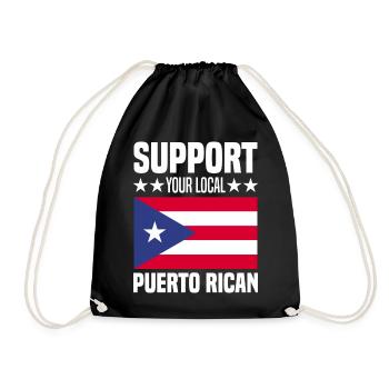 Puerto Rico Geschenkidee | Puerto Ricaner Heimat - Turnbeutel - Schwarz - Vorne