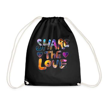 Partagez l’amour - rendez le monde meilleur - Sac de sport léger - noir - Devant