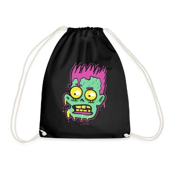 Cartoon Pop Art: So creepy, a zombie - Drawstring Bag - black - Front