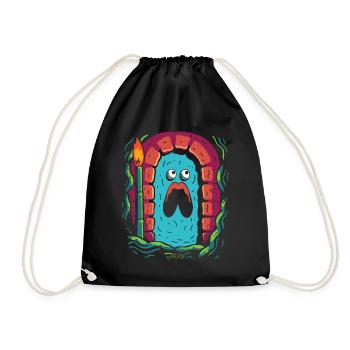 Simple Dessin Animé Gros Monstre Effrayant Donjon - Sac de sport léger - noir - Devant