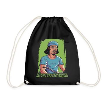 Over 30 and still with mom - Drawstring Bag - black - Front