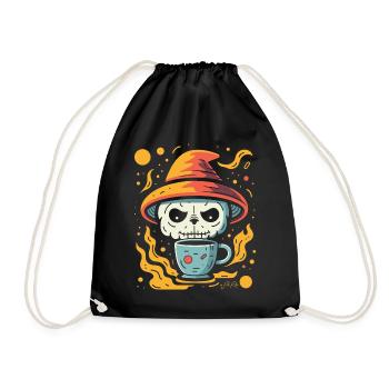 Coffee, Space, Nerd, Skull, Panda, Magic - Drawstring Bag - black - Front