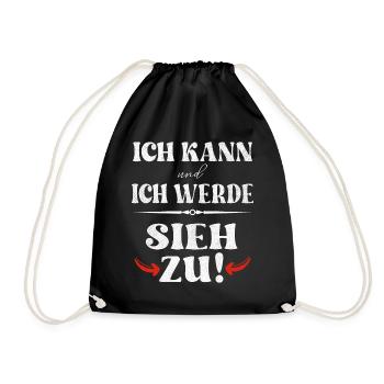 Ich kann und ich werde - sieh zu - Turnbeutel - Schwarz - Vorne