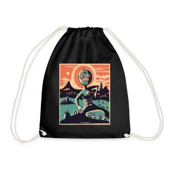 Nature alien in an abstract landscape - Drawstring Bag - black - Front