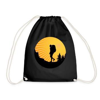 Hiking Clothing Outdoor Backpacking Camping - Drawstring Bag - black - Front