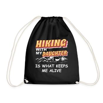 La randonnée avec ma fille me permet de rester en vie - Sac de sport léger - noir - Devant