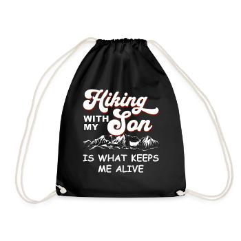 La randonnée avec mon fils me permet de rester en vie - Sac de sport léger - noir - Devant