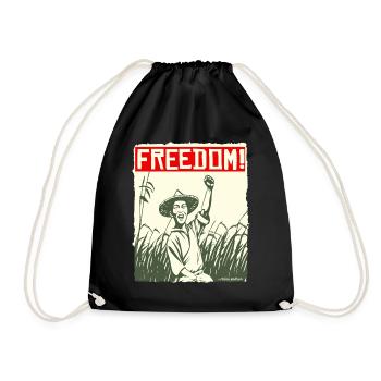 Asian Rice Farmer: Freedom - Drawstring Bag - black - Front