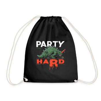 Der Party-Hard Dino - Turnbeutel - Schwarz - Vorne