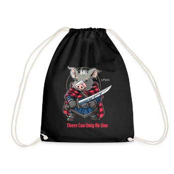 Es kann nur einen geben: Highlands Schwein - Turnbeutel - Schwarz - Vorne