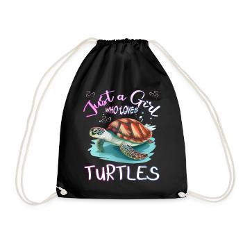 Juste une fille qui aime les tortues - Sac de sport léger - noir - Devant