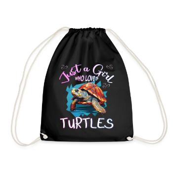 Juste une fille qui aime les tortues - Sac de sport léger - noir - Devant