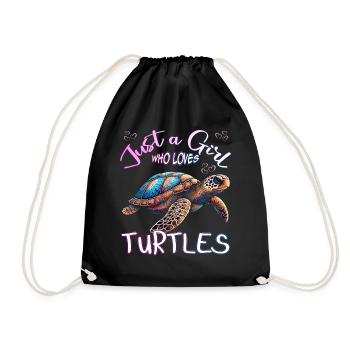 Juste une fille qui aime les tortues - Sac de sport léger - noir - Devant