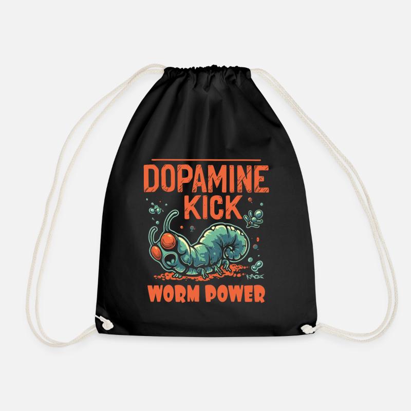 Dopamin Kick und Wurm Power - Turnbeutel - Schwarz