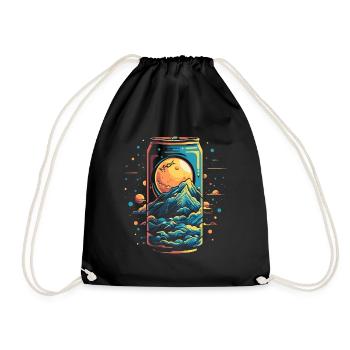 Space Universe Soda Can - Drawstring Bag - black - Front