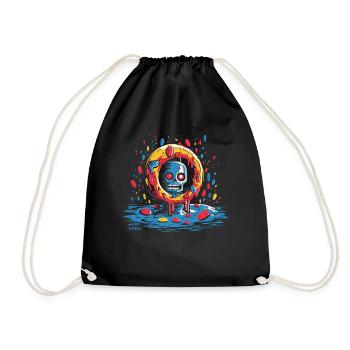 A spooky realm in the circle of delicious donuts - Drawstring Bag - black - Front
