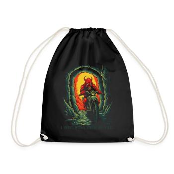 I'll still ride in hell: devil biker - Drawstring Bag - black - Front