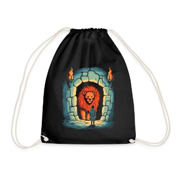The Quiet, Friendly Dungeon Lion with Friend - Drawstring Bag - black - Front
