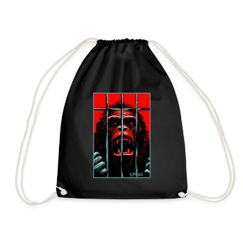 Free the chimpanzee monkey - Drawstring Bag - black - Front