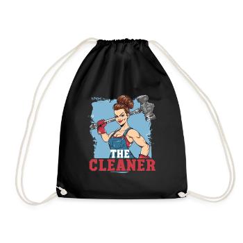 Une femme de ménage avec un gros marteau - Sac de sport léger - noir - Devant