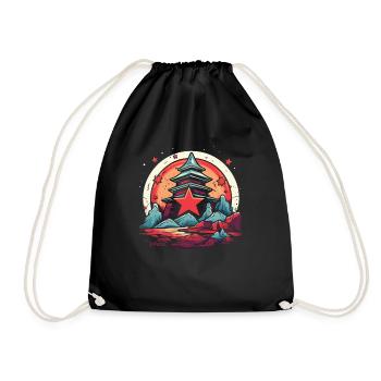 A shrine of stone and stars in Japan - Drawstring Bag - black - Front