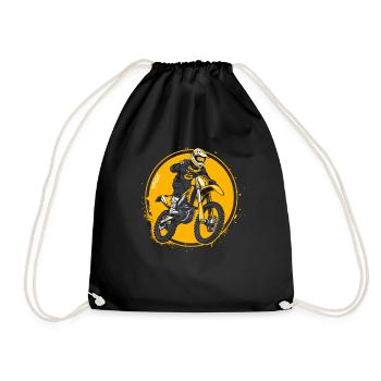 Pilote de Super Motocross blanc et jaune - Sac de sport léger - noir - Devant