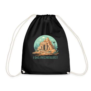 Ich liebe Archäologie - Turnbeutel - Schwarz - Vorne