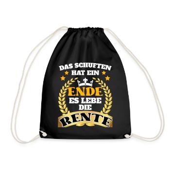 Das Schuften hat eine Ende es lebe Rente - Rentner - Turnbeutel - Schwarz - Vorne