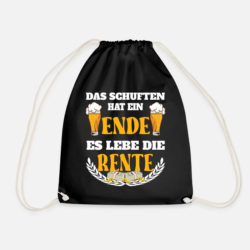 Das Schuften hat eine Ende es lebe Rente - Rentner - Turnbeutel - Schwarz