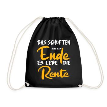 Das Schuften hat eine Ende es lebe Rente - Rentner - Turnbeutel - Schwarz - Vorne