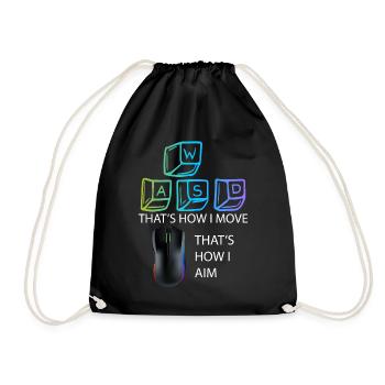 WASD Aim Gaming Gaming Video Game, PC, Computer - Drawstring Bag - black - Front