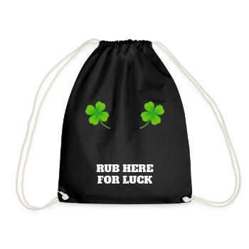 Rub here for luck - Drawstring Bag - black - Front