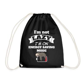 I'm not lazy I'm on energy saving mode - Drawstring Bag - black - Front