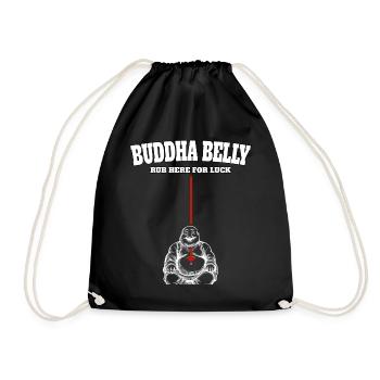 Bouddha ventre frotter ici pour avoir de la chance - Sac de sport léger - noir - Devant