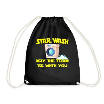 Star Wash - may the foam be with you - Turnbeutel - Schwarz - Vorne