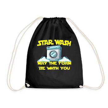 Star Wash - may the foam be with you - Turnbeutel - Schwarz - Vorne