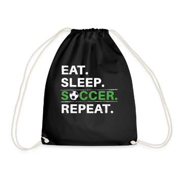 Eat Sleep Soccer Repeat - Soccer Player - Drawstring Bag - black - Front