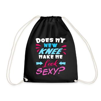 Does my new knee make me sexy? - Drawstring Bag - black - Front
