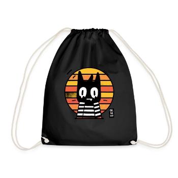 Ach so traurig, coole sarkastische Retro-Katze - Turnbeutel - Schwarz - Vorne
