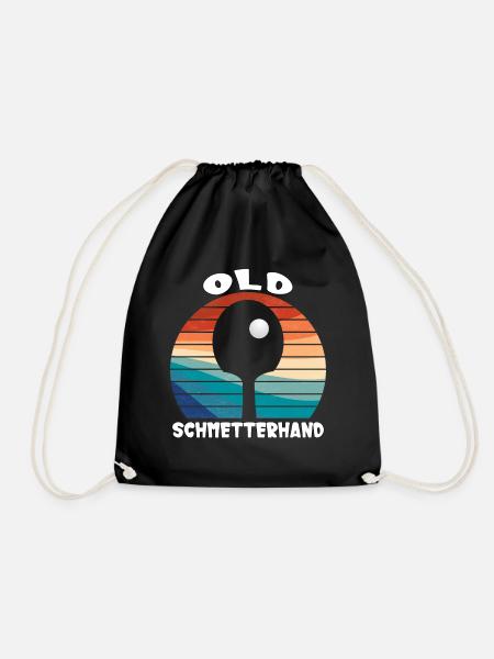 Old Schmetterhand Tischtennis Design - Turnbeutel - Schwarz