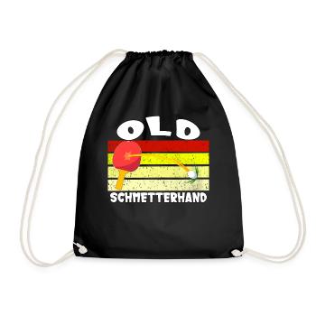 Old Schmetterhand Tischtennis Design - Turnbeutel - Schwarz - Vorne