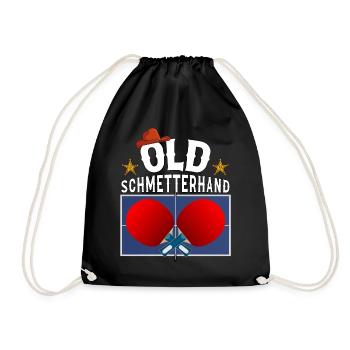 Old Schmetterhand Tischtennis Design - Turnbeutel - Schwarz - Vorne