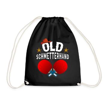 Old Schmetterhand Tischtennis Design - Turnbeutel - Schwarz - Vorne